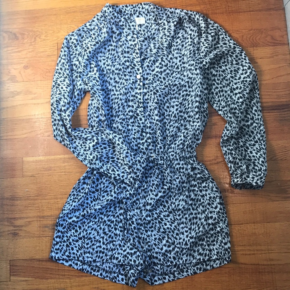 MICHAEL Michael Kors Long-Sleeve B&W Romper